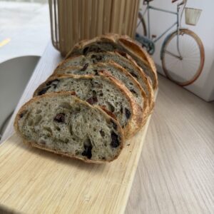 Artisanal sourdough zaatar and Kalamata olive bread from MontDoré Bakery in Concord Vaughan